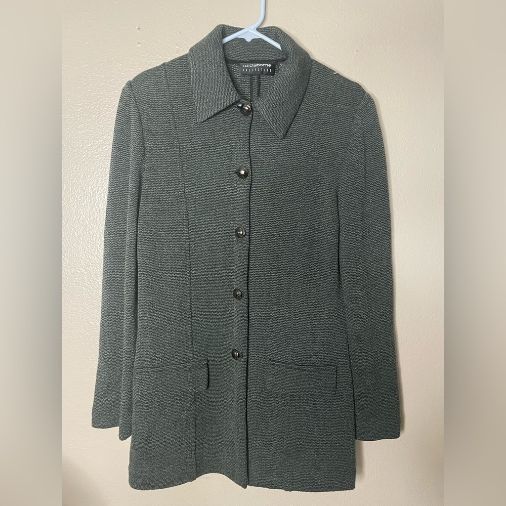 Liz Claiborne Collection dark green blazer Button-Up Blazer Size Medium